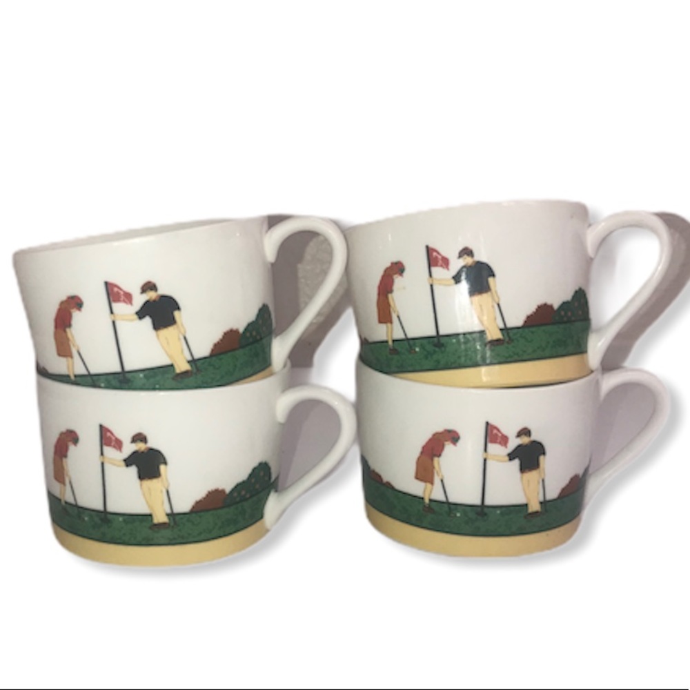Golfing Country Club  4 Tea cups Coffee Mug